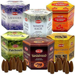 Hem Backflow Incense Cones Variety - Large Pack Palo Santo